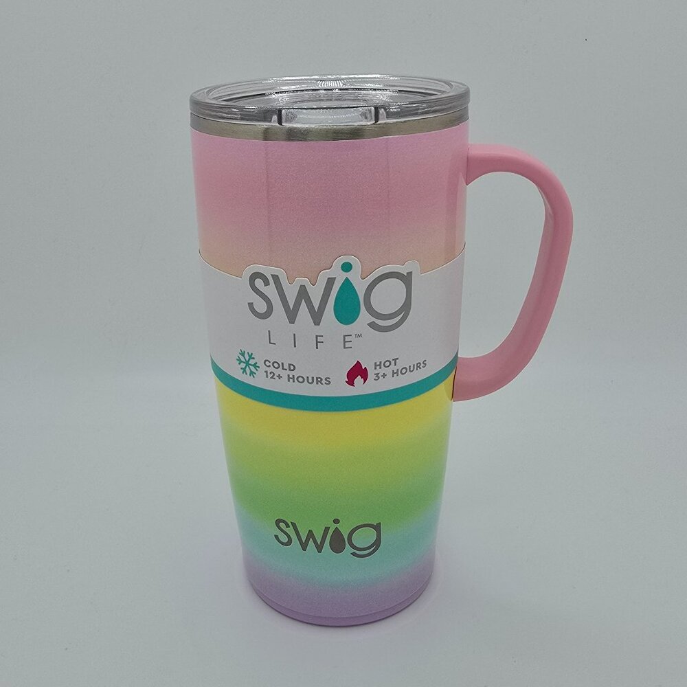 NEW, NWT 22oz Swig Over the Rainbow Insulated Mug Coffee Tumbler Retired Design
